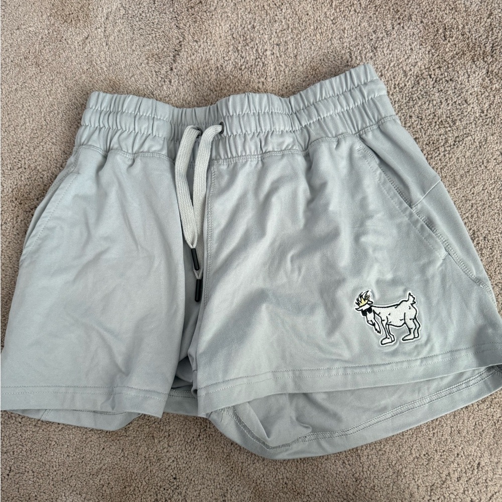 GOAT Gray Women's Shorts with Embroidered Design